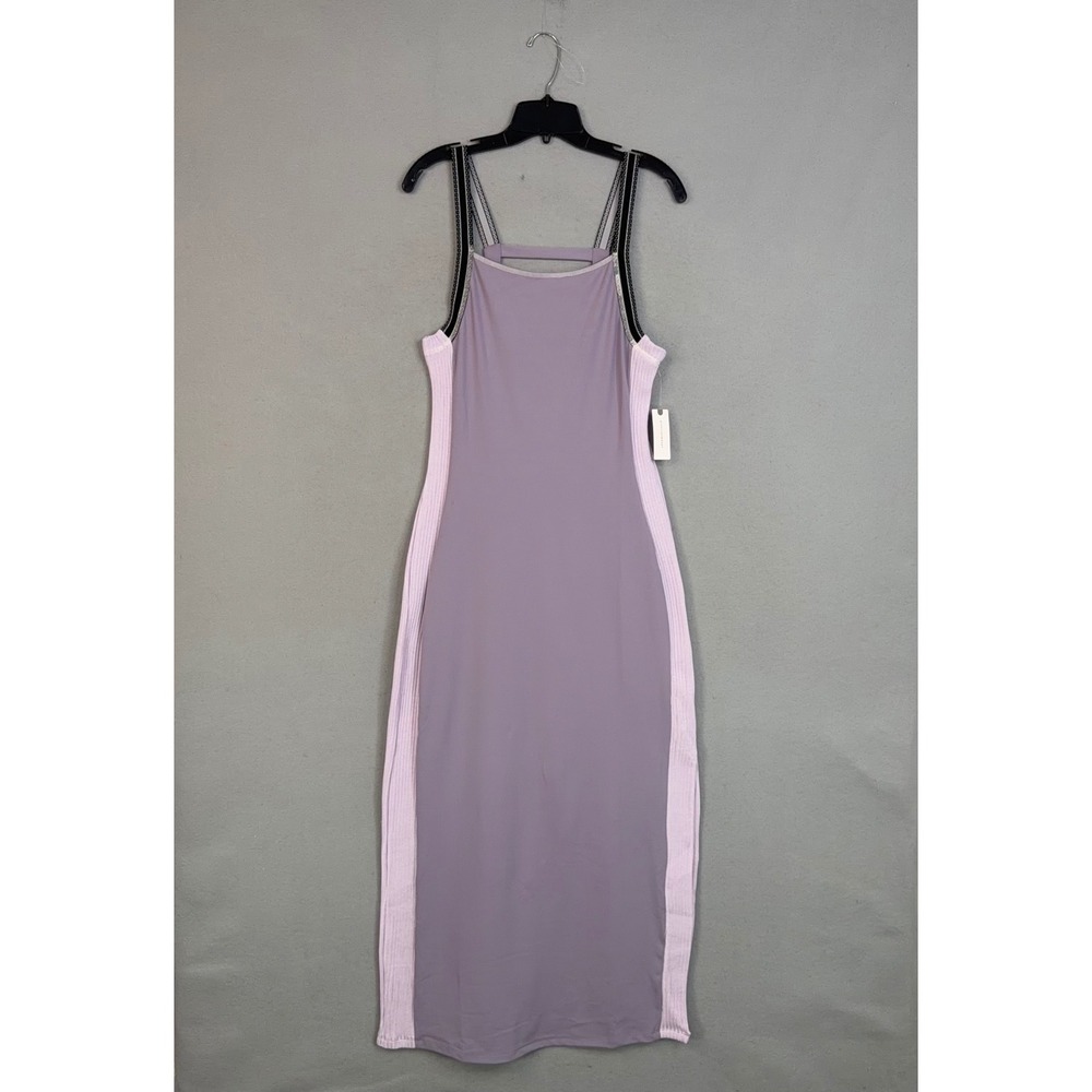 Daily Practice Dress Womens Large Lavender Ribbed Side Athleisure Gorpcore Midi